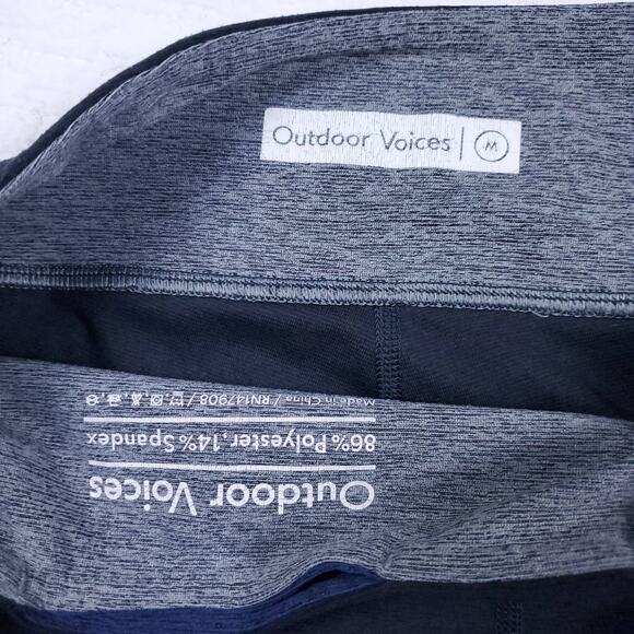 Outdoor Voices Womens 7/8 Springs Colorblock Leggings Charcoal/Navy/Graphite| M - Picture 6 of 13